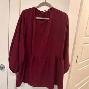 Chic Soul Deep Red Blouse